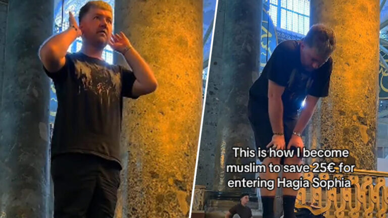 Ayasofya’da ‘namaz vaktini bekledim’ iddiası: Sosyal medyada tartışma çıktı